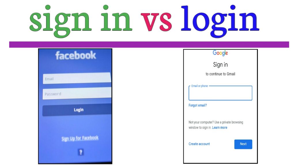 difference between Log In And sign In
