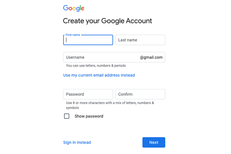 create an email account